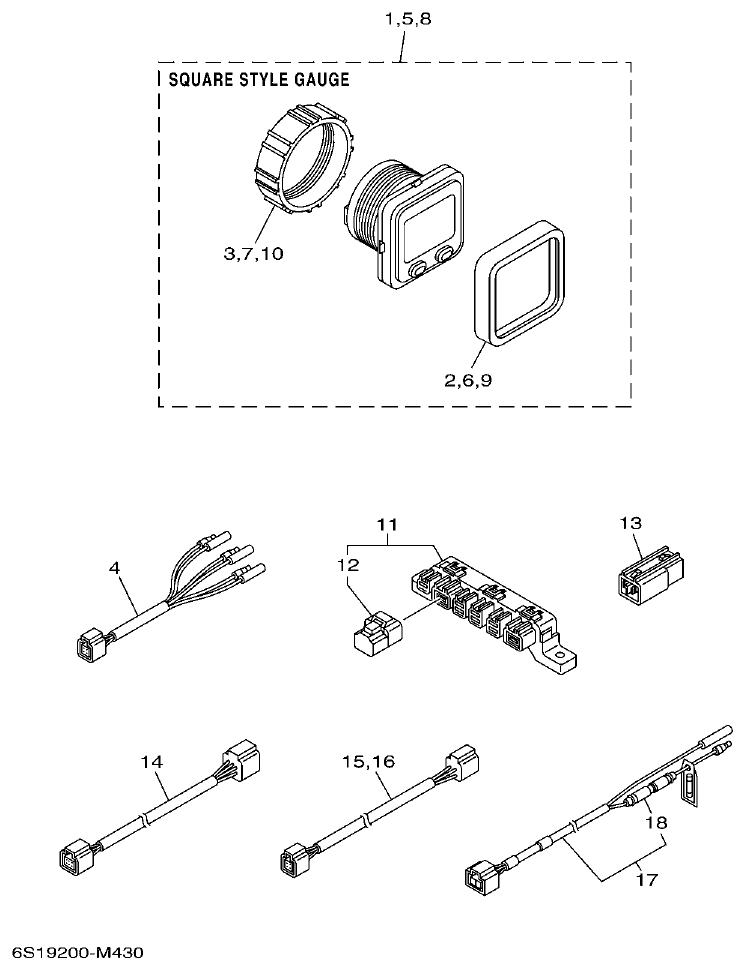 Yamaha F200BET, FL200BET OPTIONAL PARTS 1 parts diagram